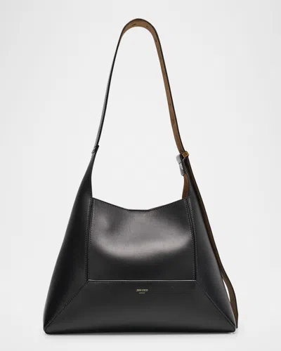 Jimmy Choo Medium Diamond Black Leather Hobo Bag