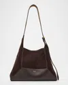 Jimmy Choo Medium Diamond Suede Leather Shoulder Bag In Brown Suede