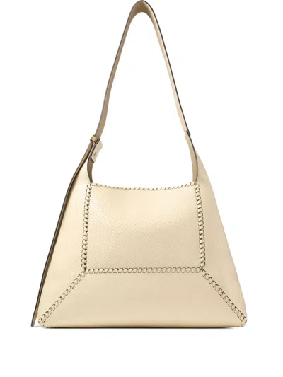 Jimmy Choo Medium Diamond Hobo Leather Shoulder Bag In Neutral