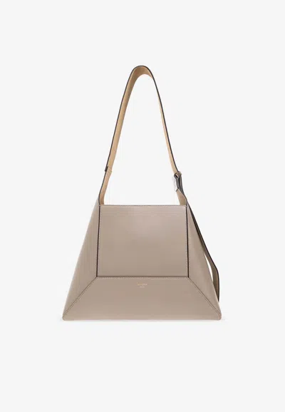 Jimmy Choo Medium Diamond Hobo Leather Shoulder Bag In Taupe