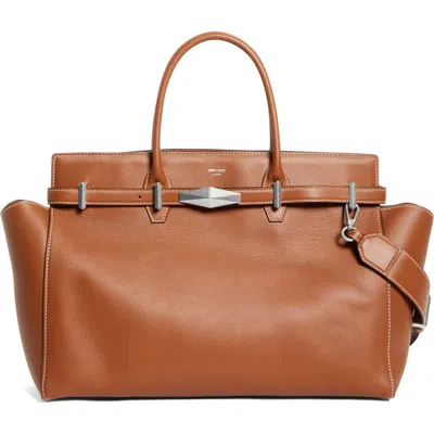 JIMMY CHOO JIMMY CHOO MEDIUM DIAMOND LEATHER BELTED TOTE