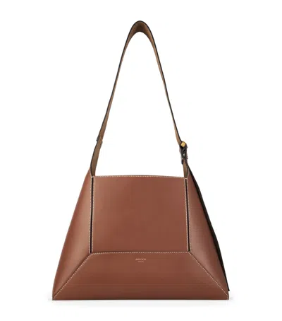 Jimmy Choo Medium Diamond Leather Shoulder Bag In Brown