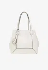 Jimmy Choo Medium Diamond Tote Bag In Calf Leather In Latte