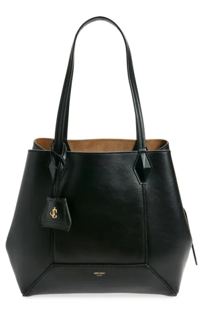 Jimmy Choo Medium Diamond Leather Tote In Black