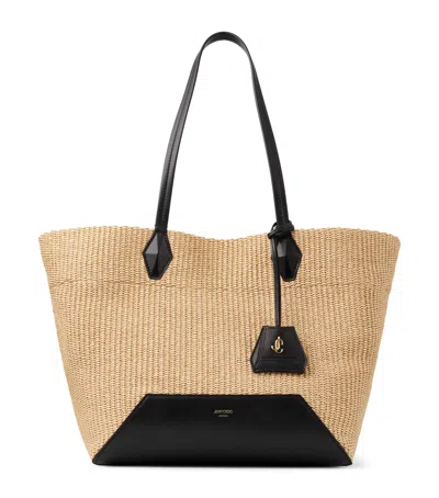 Jimmy Choo Medium Diamond Raffia Tote Bag