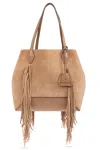 Jimmy Choo Medium Diamond Suede Fringed Tote Bag