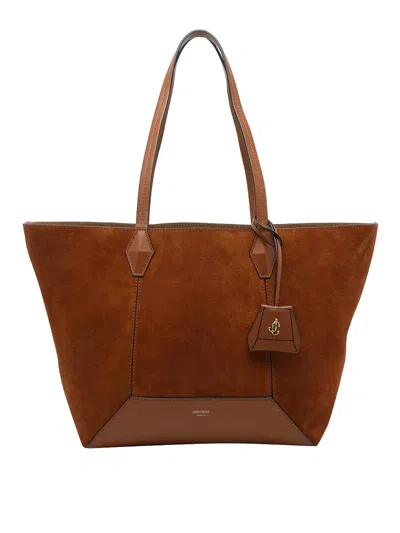 Jimmy Choo Medium Diamond Tote Bag In Brown