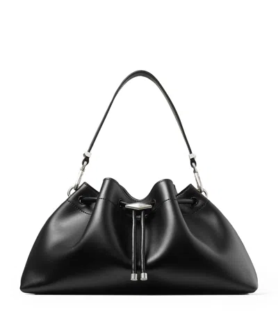 JIMMY CHOO MEDIUM LEATHER CINCH BUCKET BAG