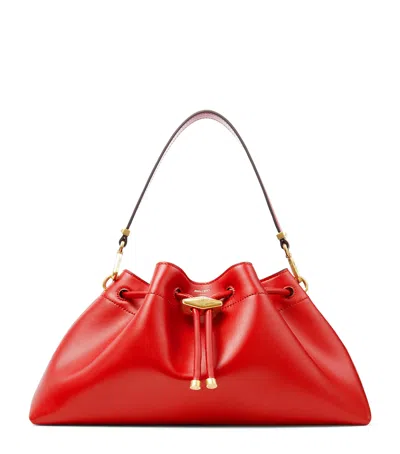 JIMMY CHOO MEDIUM LEATHER CINCH BUCKET BAG