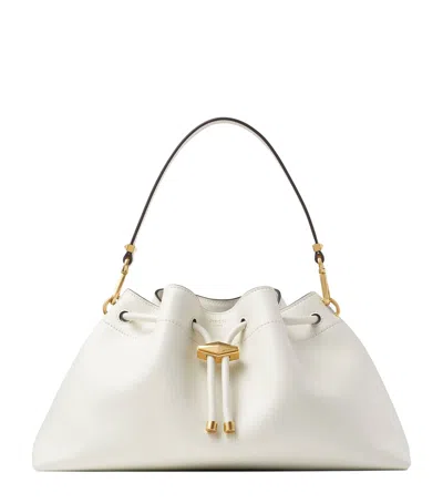 Jimmy Choo Cinch Leather Shoulder Bag In Cream
