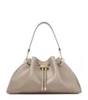 Jimmy Choo Medium Leather Cinch Shoulder Bag In Brown