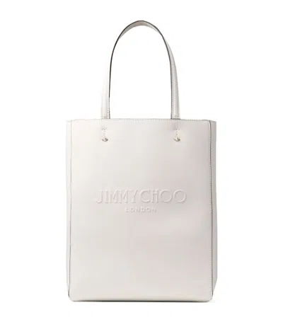 Jimmy Choo Medium Leather Lennie Tote Bag In White