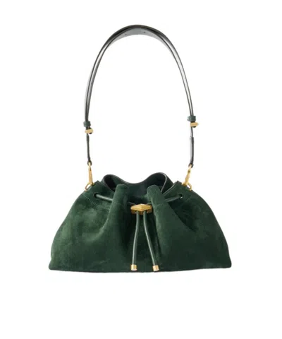 Jimmy Choo Medium Leather Trimmed Shoulder Bag In Green