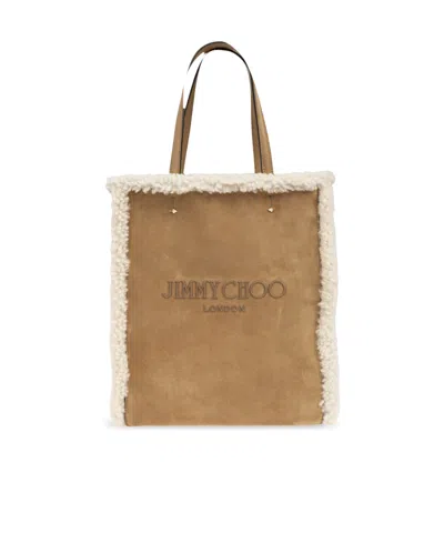 Jimmy Choo Medium Lenny Tote Bag In Brown
