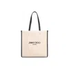 Jimmy Choo Medium Logo Tote Bag In Beige