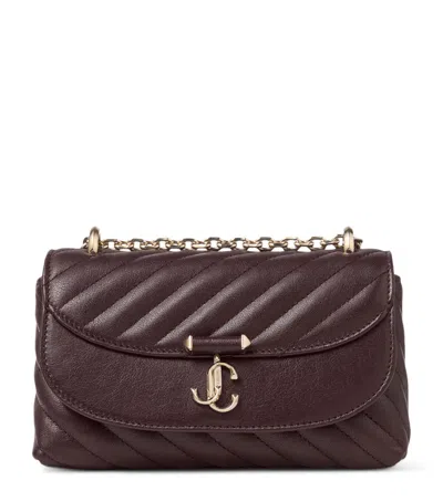 Jimmy Choo Medium Quilted Leather Curve Cross-body Bag In Burgundy
