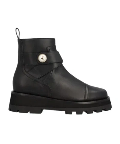 JIMMY CHOO JIMMY CHOO LOGO DETAILED ANKLE BOOTS