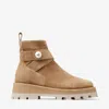 Jimmy Choo Meena Faux Pearl-embellished Suede Ankle Boots In Rattan