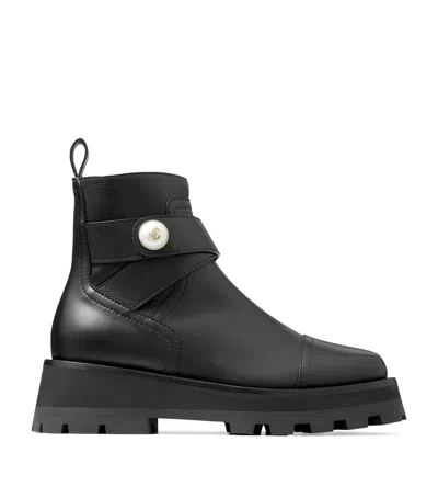 JIMMY CHOO MEENA LEATHER ANKLE BOOTS