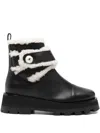 Jimmy Choo Meena Shearling-strap Boots In Black