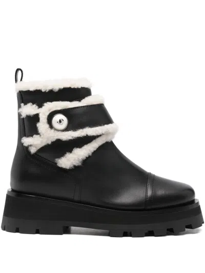 Jimmy Choo Meena Shearling-strap Boots In Black