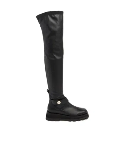 Jimmy Choo Meena Spliced Design Boots In Black