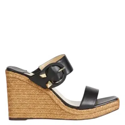 Jimmy Choo Melian 110 Leather Wedge Sandals In Black