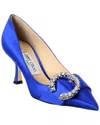 Jimmy Choo Cass 75 Linen & Vinyl Pump In Blue