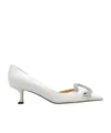 Jimmy Choo Melva 50 Embellished Leather Pumps In White