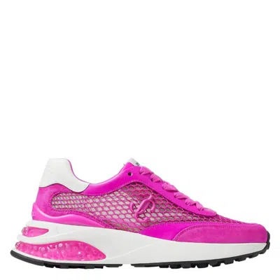Jimmy Choo Memphis Lace Up Mesh Trainers In Pink