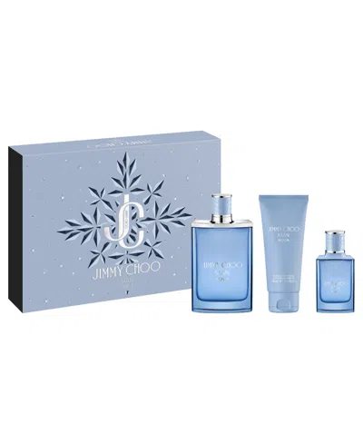 Jimmy Choo Men's 3-pc. Aqua Woody Marine Eau De Toilette Gift Set In Transparent