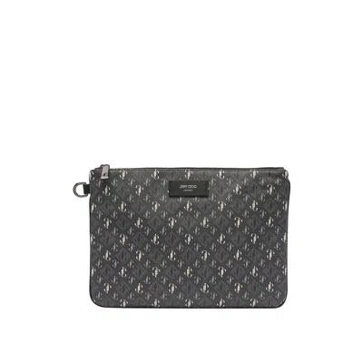 Jimmy Choo Men's Derek-n Pouch In Gray