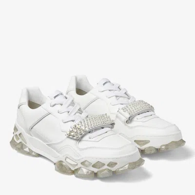 Jimmy Choo Men's Diamond X Strap Low-top Sneakers In White