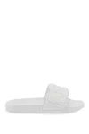 Jimmy Choo Men's Fitz Slides With Lycra Logoed Bang In White