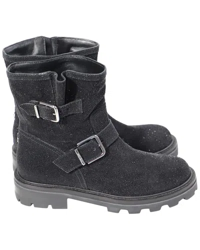 JIMMY CHOO JIMMY CHOO MEN'S GOAT SUEDE YOUTH II GLITTER-EFFECT BOOTIE (AUTHENTIC PRE-  LOVED)