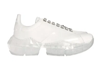 Pre-owned Jimmy Choo Men's  Sneakers Whitein Diamond/f Cat White