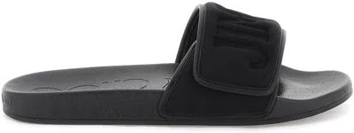 Jimmy Choo Men's Slides With Logo In Black