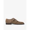 JIMMY CHOO FINNION DOUBLE-STRAP SUEDE MONK SHOES