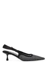 Jimmy Choo Amel 50 Crystal-embellished Mesh And Satin Pointed-toe Slingback Pumps