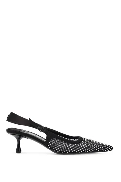 Jimmy Choo Amel Crystal Net Slingback Pumps In Black