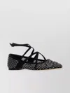 Jimmy Choo Astoria Crystal Mesh Caged Ballerina Flats