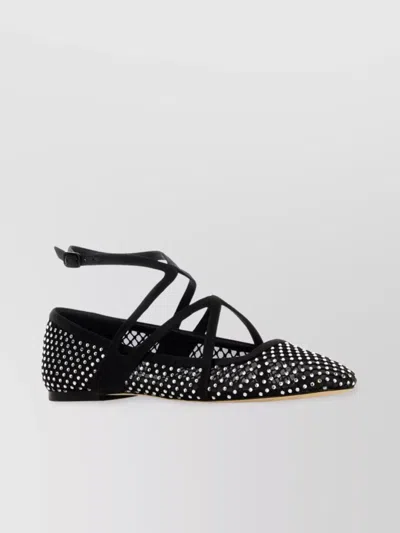 JIMMY CHOO MESH ASTORIA BALLERINAS STUDDED EMBELLISHMENTS