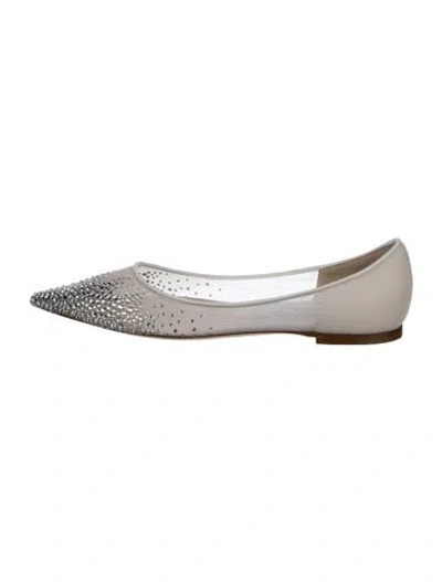 Pre-owned Jimmy Choo Mesh Ballet Flats In Silver