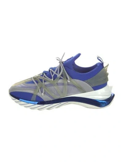 Pre-owned Jimmy Choo Mesh Colorblock Pattern Athletic Sneakers In Blue