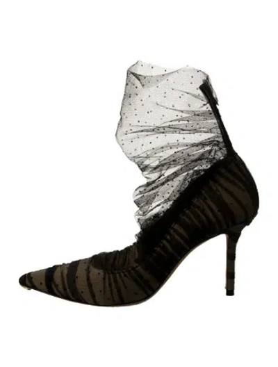 Pre-owned Jimmy Choo Mesh Lace Pattern Pumps In Black
