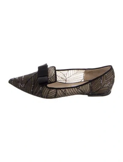 Pre-owned Jimmy Choo Mesh Mesh Accents Loafers In Black