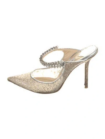 Pre-owned Jimmy Choo Mesh Mesh Accents Mules In White