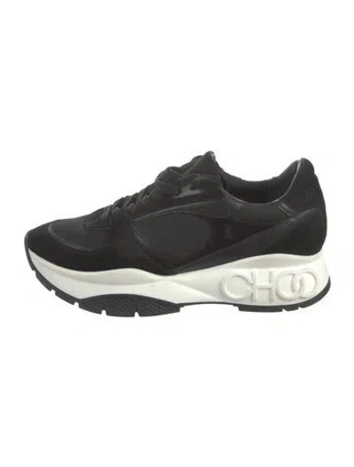 Pre-owned Jimmy Choo Mesh Mesh Accents Sneakers In Black