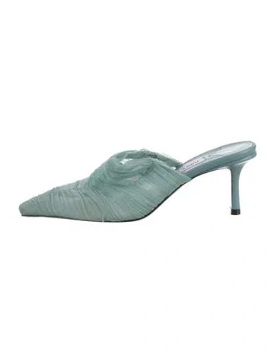 Pre-owned Jimmy Choo Mesh Mules In Blue