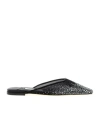 Jimmy Choo Embellished Mesh Pointed Toe Mules In Black